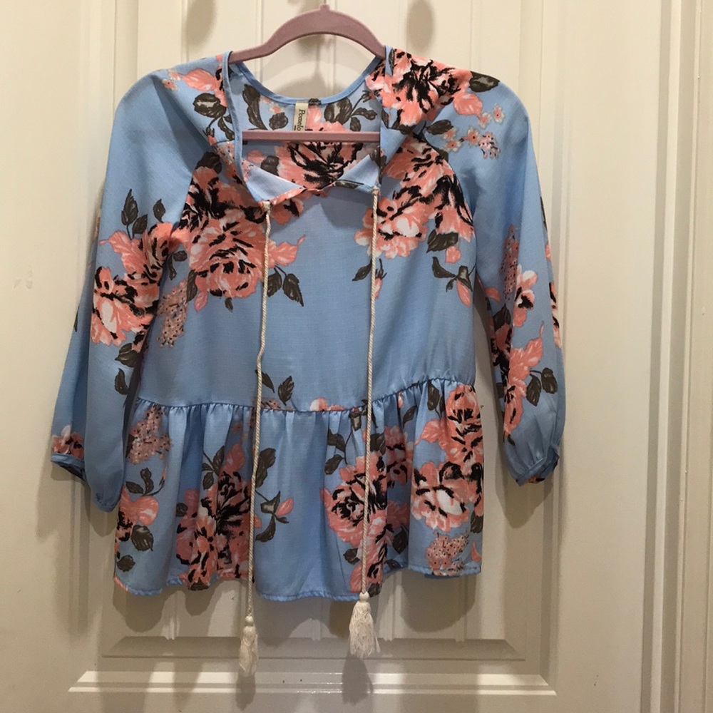 Children’s Pomelo floral top  with tassels